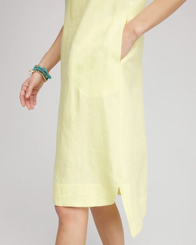 Linen Short-Sleeve Dress - image 4